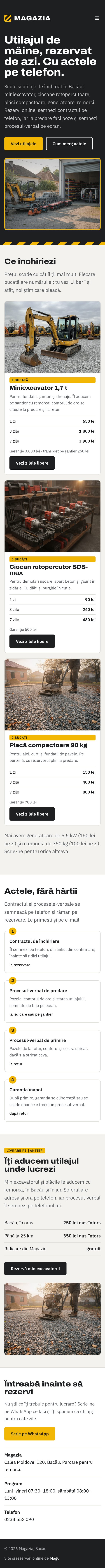 Site-ul Magazia pe telefon: utilajele și actele pe telefon