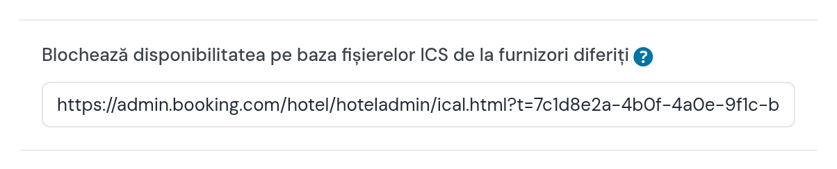 Camera 2 în administrare: linkul de calendar de la Booking.com, sincronizat automat