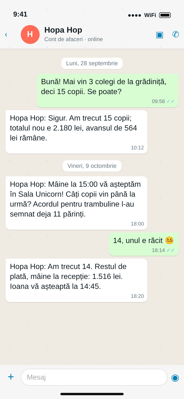 WhatsApp: „mai vin 3 colegi”, totalul nou; vineri, câți copii vin, „14”, restul de plată