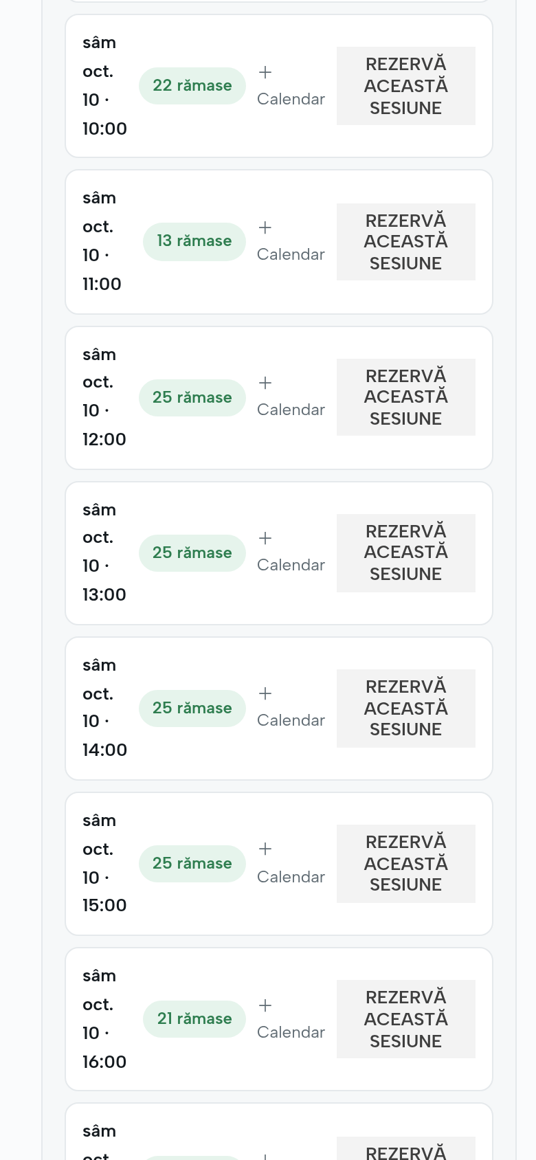Trambulinele pe telefon: orele de sâmbătă, 10 octombrie, cu locurile rămase la fiecare